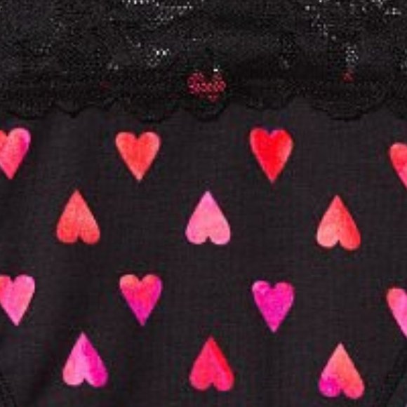 💕Last Pair VS Lace Waist Cotton High Leg Briefs w/ Hearts NWT So Comfy - Picture 8 of 9